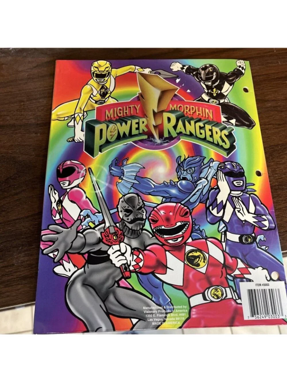 Vintage 1993 Mighty Morphin Power Rangers 3 hole School Folder